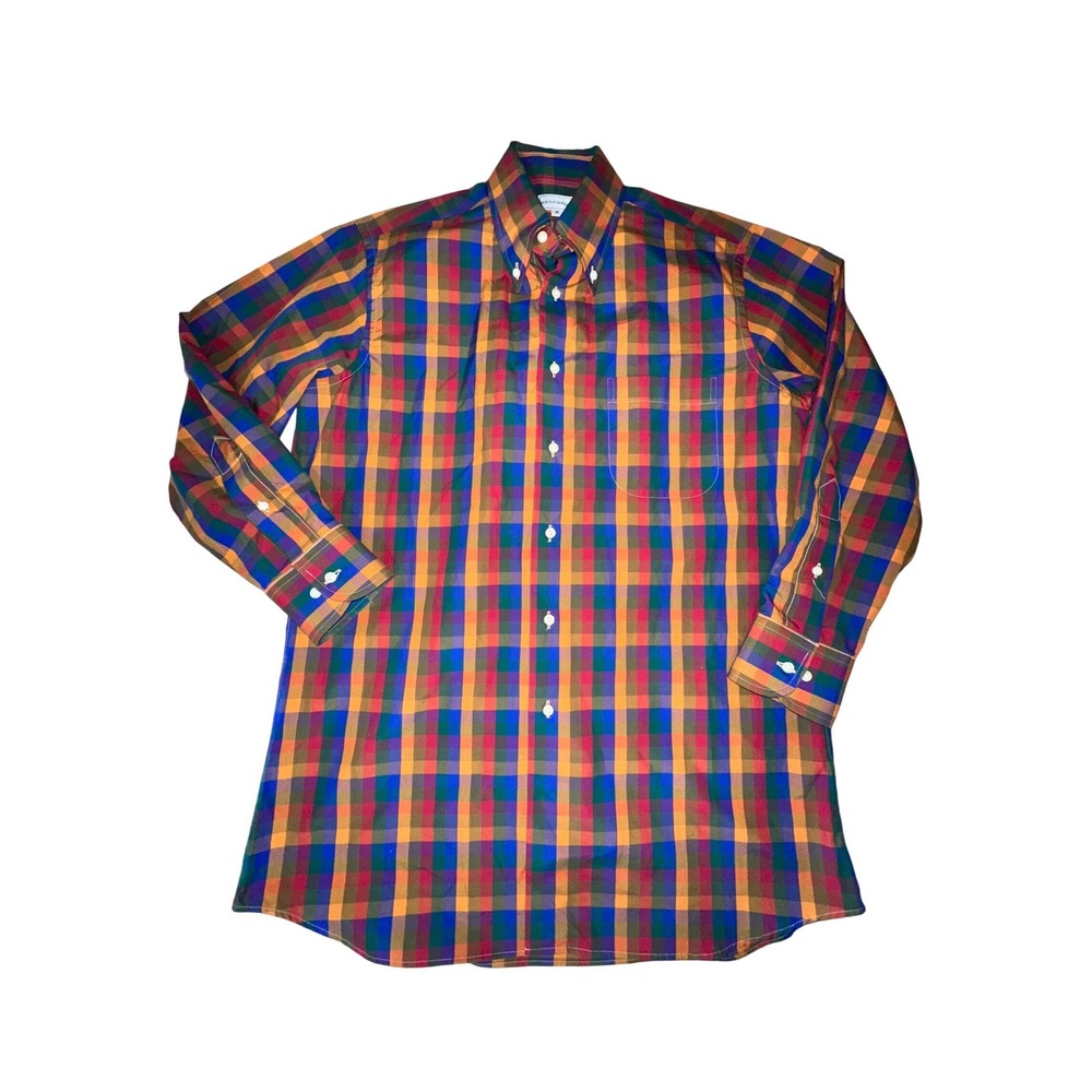 Maus & Hoffman Shirt Multicolor Medium Button Plaid Check Like New